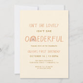 Invitation Boho Rainbow Girl Lovely First Onederday (Devant)