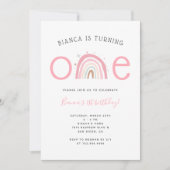 Invitation Boho Rainbow Girl's 1st Birthday Party (Devant)