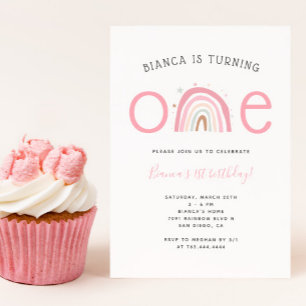 Invitation Boho Rainbow Girl's 1st Birthday Party