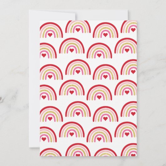 Invitation Boho Rainbow Hearts Saint Valentin Anniversaire (Dos)