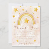 Invitation Boho Rainbow magie or étoiles poussière Merci (Devant)