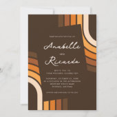 Invitation Boho Rainbow Modern Script QR Code Photo Mariage (Devant)