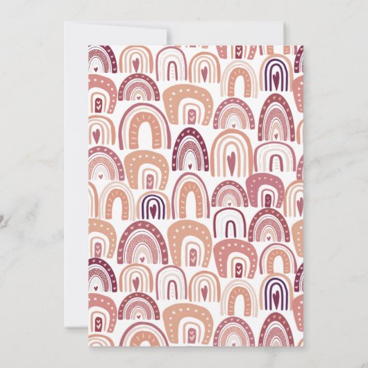 Invitation Boho Rainbow Motif premier anniversaire (Dos)