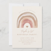 Invitation Boho Rainbow Neutral Anniversaire de enfant Party (Devant)