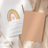 Invitation Boho Rainbow Pastel Coeur rose fête d'anniversaire