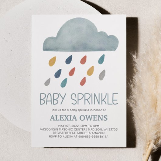 Invitation Boho Rainbow Pluie Baby shower