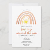 Invitation Boho Rainbow Premier Voyage Autour Du Soleil Premi (Devant)