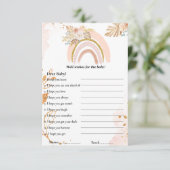 Invitation Boho Rainbow souhaite pour le jeu de baby shower C (Debout devant)
