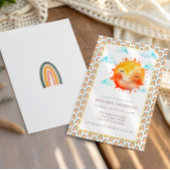 Invitation Boho Rainbow Sunshine Gender Neutral Baby Shower