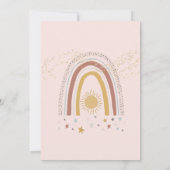 Invitation Boho Rainbow Sunshine Rose Mustard Gold Stars Girl (Dos)