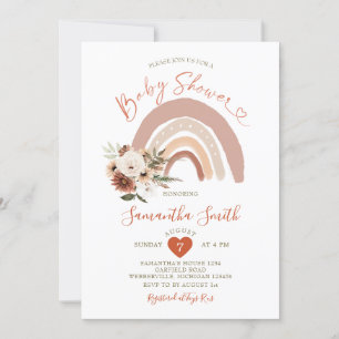 Invitation Boho Rainbow Terracota Baby shower Floral