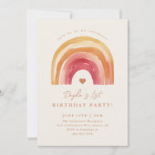 Invitation Boho Rainbow Terracotta Anniversaire de enfant Par (Devant)