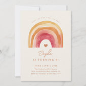 Invitation Boho Rainbow Terracotta Anniversaire de enfant Par (Devant)