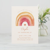 Invitation Boho Rainbow Terracotta Anniversaire de enfant Par (Debout devant)
