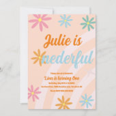 Invitation Boho Rainbow Terreuse Première Anniversaire Oneder (Devant)