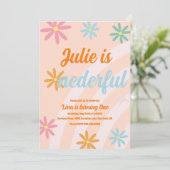 Invitation Boho Rainbow Terreuse Première Anniversaire Oneder (Debout devant)