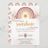 Invitation Boho Rainbow Un petit rayon de soleil Baby shower (Devant / Derrière)