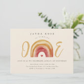 Invitation Boho Rainbow Un Premier Anniversaire (Debout devant)