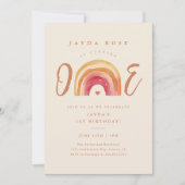 Invitation Boho Rainbow Un Premier Anniversaire (Devant)
