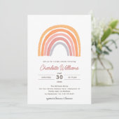 Invitation Boho Rainbow Watercolor Baby shower (Debout devant)