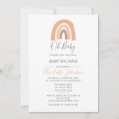 Invitation Boho Rainbow Watercolor Baby shower fille (Devant)
