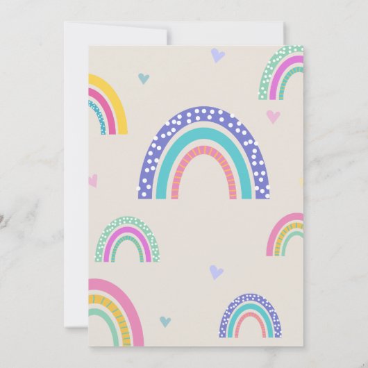 Invitation Boho Rainbow Wild Un 1er anniversaire (Dos)