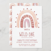 Invitation Boho Rainbow Wild Un Anniversaire (Devant / Derrière)