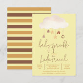 Invitation Boho Raincloud & Star Genre Neutre Baby Sprinkel (Devant / Derrière)