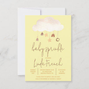 Invitation Boho Raincloud & Star Genre Neutre Baby Sprinkel