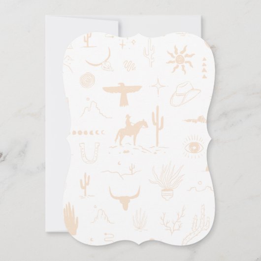 Invitation Boho Ranch Mariage en cuir turquoise Enregistrer l (Dos)