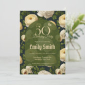 Invitation Boho Ranunculus Accent Surprise Anniversaire (Debout devant)