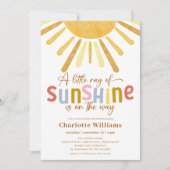 Invitation Boho Ray of Sunshine Baby shower (Devant)