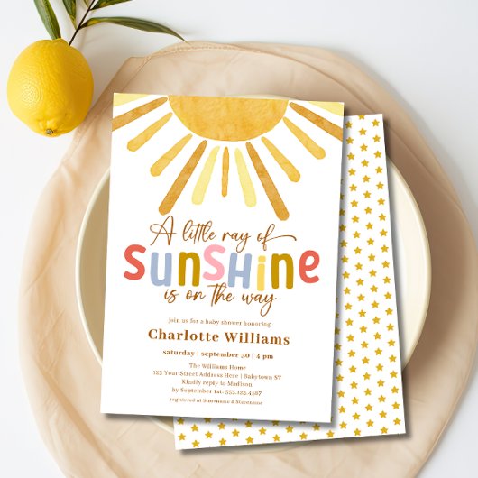 Invitation Boho Ray of Sunshine Baby shower