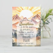 Invitation Boho Ray of Sunshine Nature Mountains Baby shower (Debout devant)