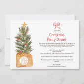 Invitation Boho Red and White Corporate Christmas Tree Party (Devant)