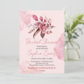 Invitation Boho Red Berries & Fête des mariées verte rose (Debout devant)