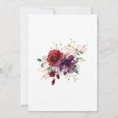 Invitation Boho Red Blush et Purple Floral 90e anniversaire (Dos)