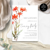 Invitation Boho Red Fleur sauvage Soirée Mariage