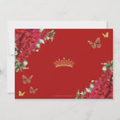 Invitation Boho Red Peonies Floral Butterflies Quinceañera (Dos)