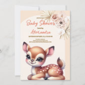 Invitation Boho rennes Safari Animaux Baby shower (Devant)