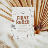 Invitation Boho Retro Boho First Rodeo Cowboy 1er anniversair