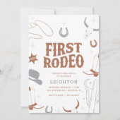 Invitation Boho Retro Boho First Rodeo Cowboy 1er anniversair (Devant)