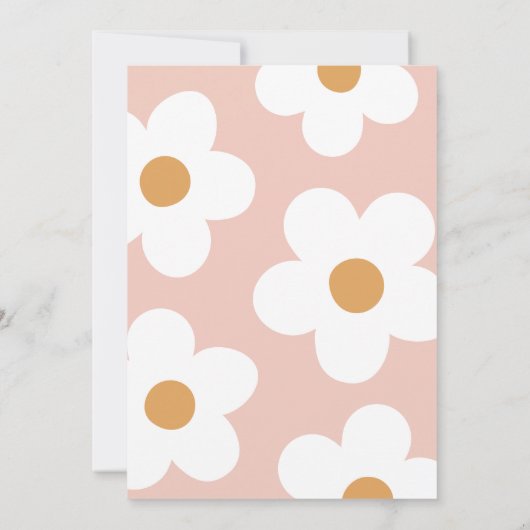 Invitation Boho Retro Daisy 1er anniversaire (Dos)