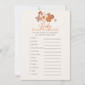 Invitation Boho Retro Floral Word Scramble Baby shower Jeu (Devant)