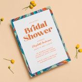 Invitation Boho Retro Green Typographie Fête des mariées vagu