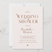 Invitation Boho retro neutre mariage couples douche (Devant)