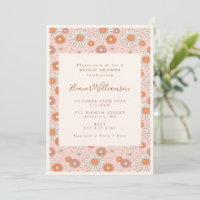 Boho Retro Pastel Fête des mariées florale rose