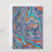 Invitation Boho Retro Purple Typographie Fête des mariées vag (Dos)