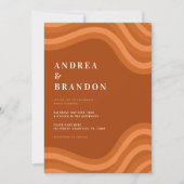 Invitation Boho Retro Rainbow QR Code RSVP tout en un Mariage (Devant)