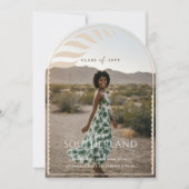 Invitation Boho Retro Tropical Palm Tree Graduation Photo (Devant)